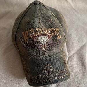Wild Ride Dark Green Embroidered Ball Cap Cowboy Cowgirl